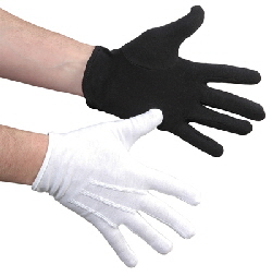 Gloves White Cotton Mime Pantomime Dance Color Guard